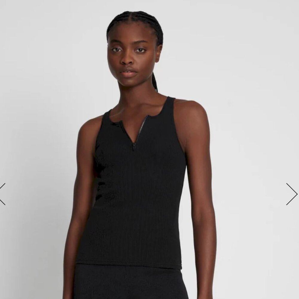 7 for all mankind Quarter Zip Ribbed Tank